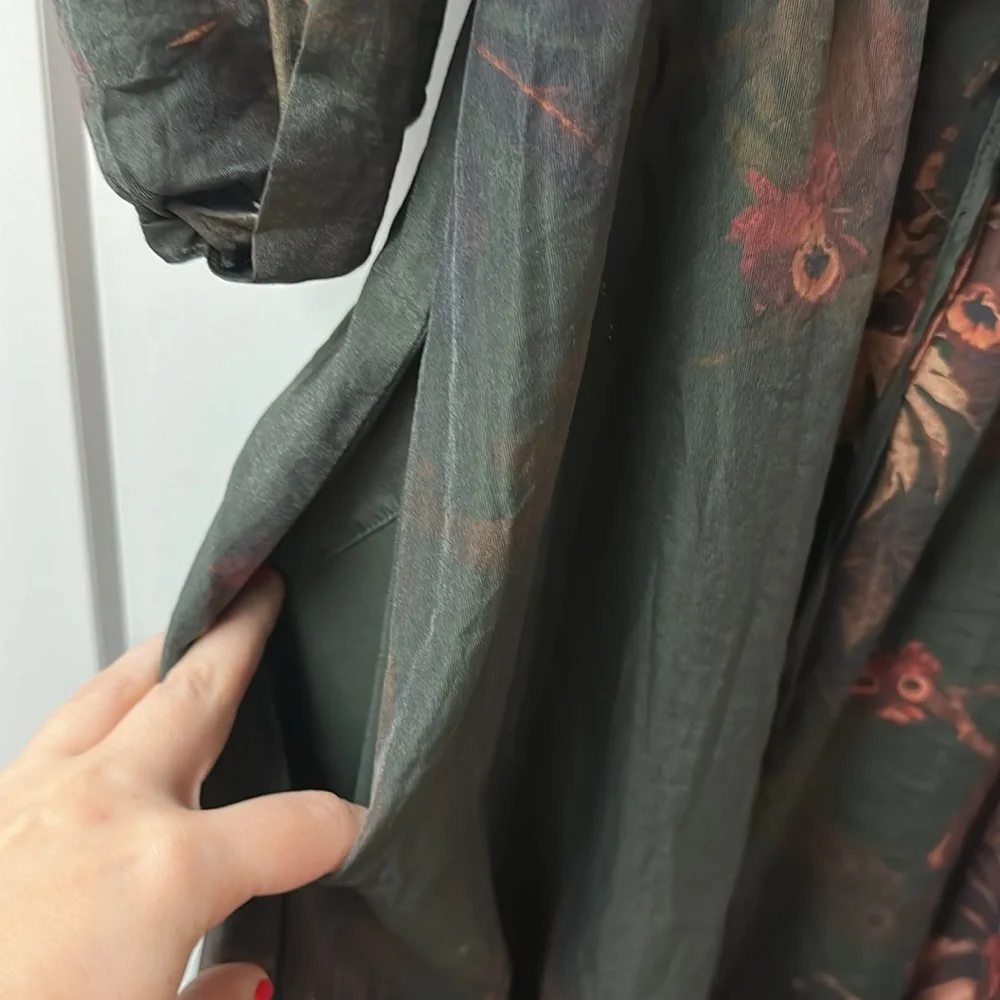 All Saints Dark Floral Long Sleeve Dress - Picture 3 of 6